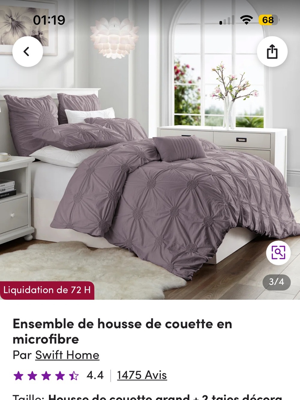 Mauve Microfiber Pintuck Comforter Set